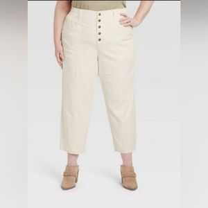 Knox Rose Women's Jeans Size 2XL White Denim High-rise Crop